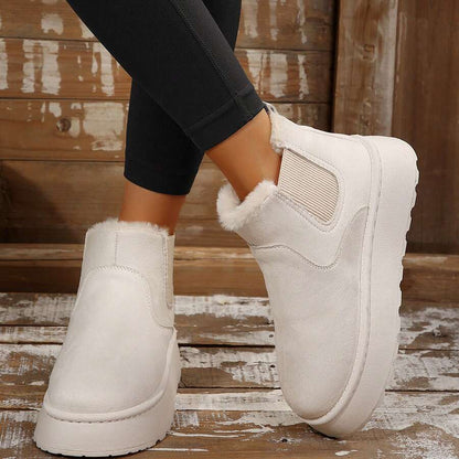 Women's Suede Winter Platform Boots Fuzzy Fluffy Boots Outdoor Mensa