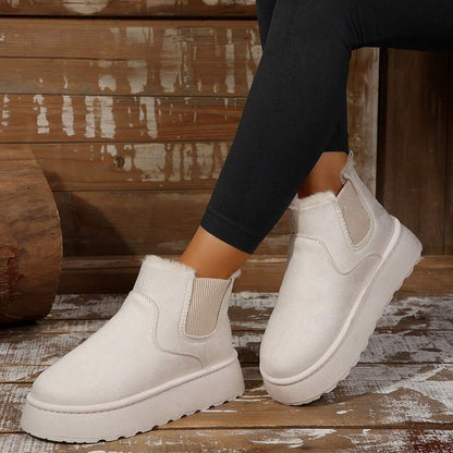 Women's Suede Winter Platform Boots Fuzzy Fluffy Boots Outdoor Mensa