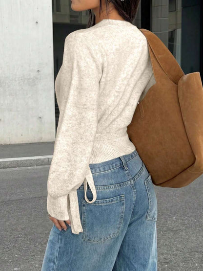 Salzburg Wrap Tie Waist Knit Cardigan Sweater