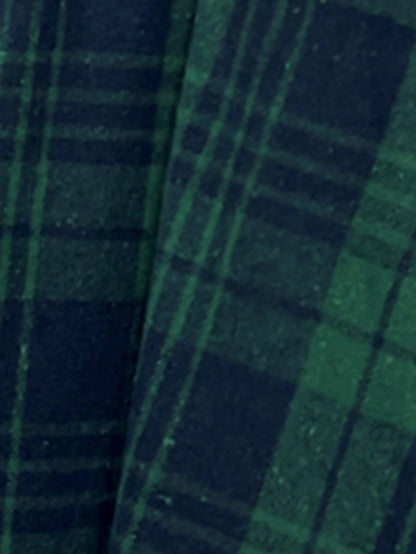 Nuremberg Plaid A Line Midi Dress with V Neck