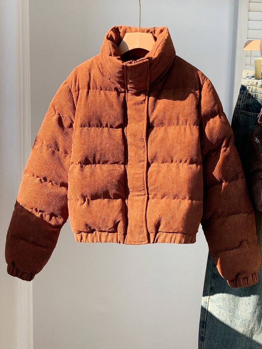 Glasgow Cropped Quilted Puffer Jacket with Funnel Neck