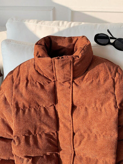 Glasgow Cropped Quilted Puffer Jacket with Funnel Neck