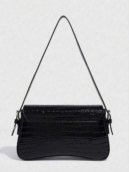 Riga Patent Faux Leather Flap Shoulder Bag