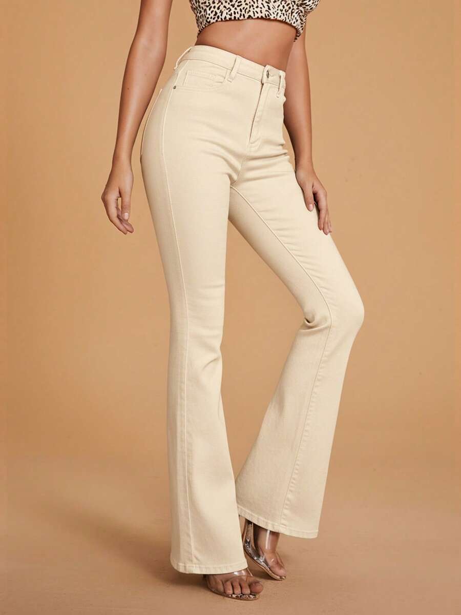 Annapolis High Waist Flare Leg Jeans with Pockets