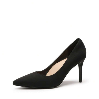 Women's Pointed Toe Stiletto Pumps, 3.35 Inch High Heel Faux Leather Slip On Dress Shoes for Work and Events