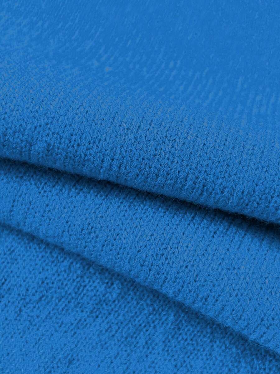 Women's Oversized Crew Neck Pullover Sweater, Relaxed Knit Sweater for Fall Winter - Blue