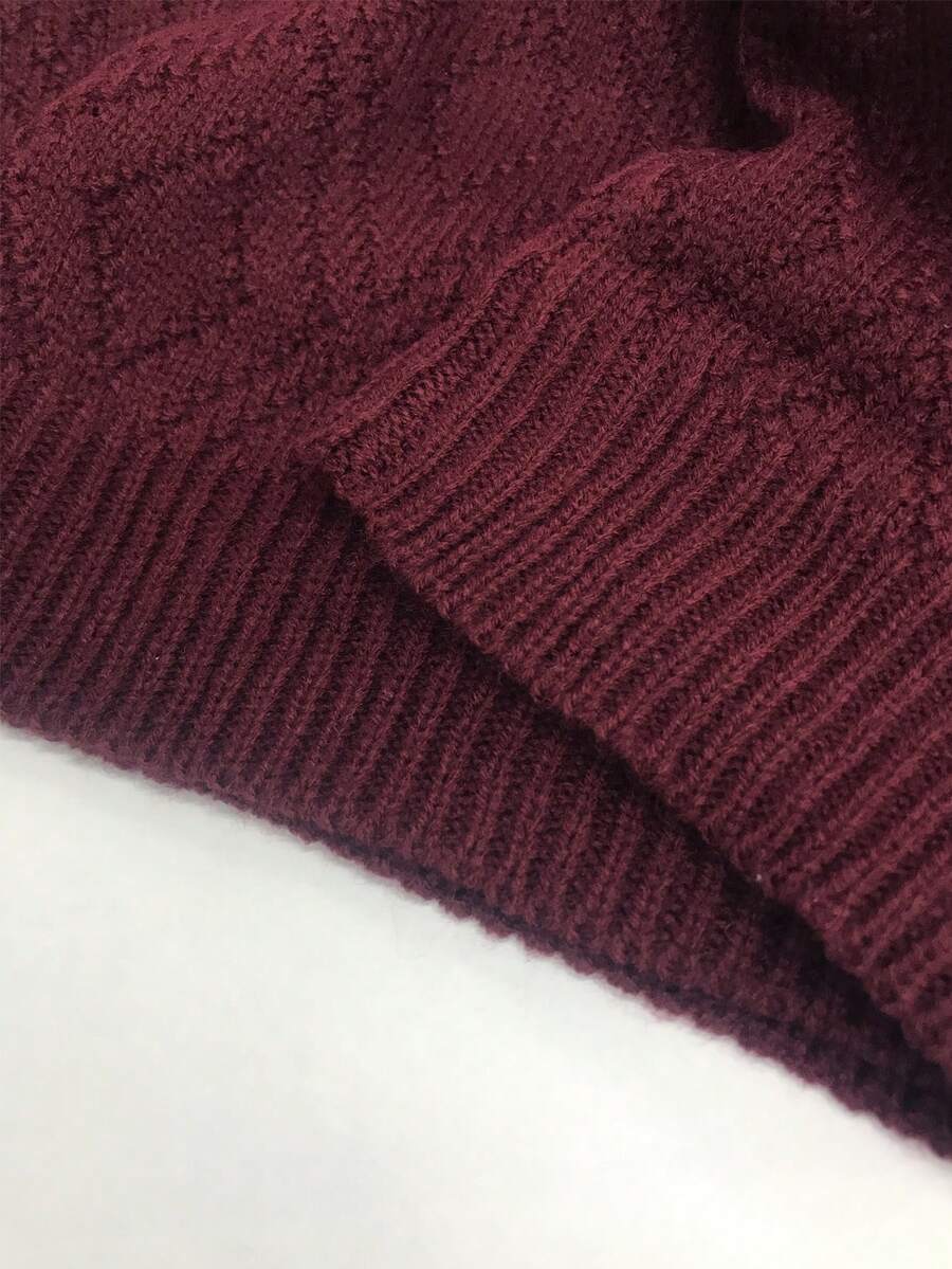 Women's Drop Shoulder Knit Sweater Dress, Relaxed Long Sleeve Dress for Fall Winter - Light Grey