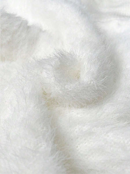 Penelope Thermal Lined Fitted High Neck Knit Sweater - Apricot