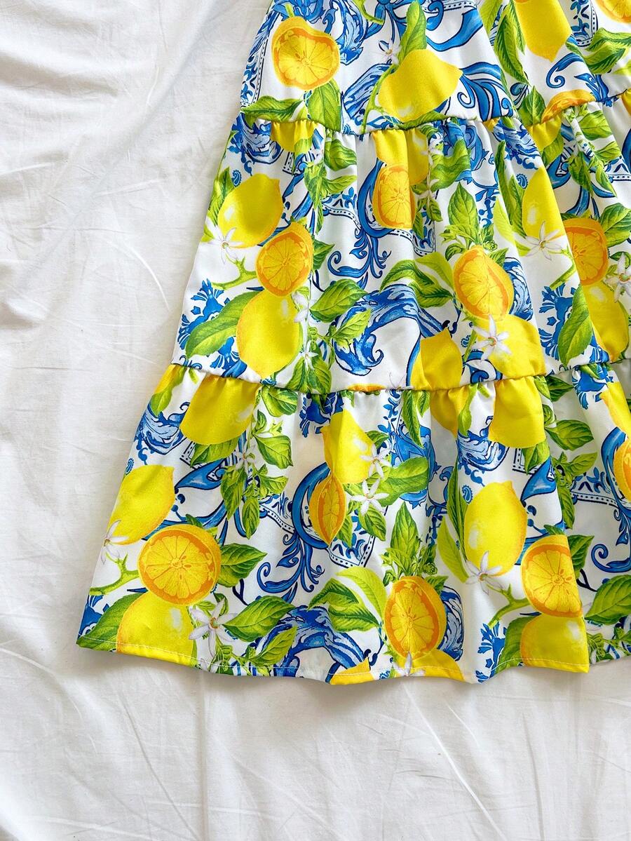 Soleia Women's Summer Holiday Solid Color Spaghetti Strap Dress With Ruffled Hem Mensa