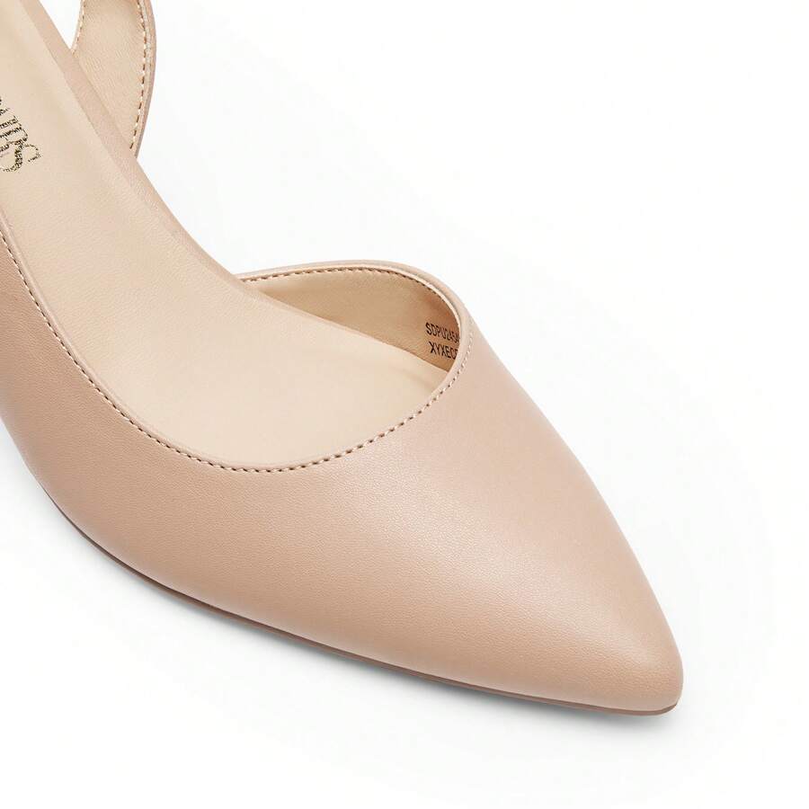 Women's Pointed Toe Slingback Kitten Heel Pumps, 2.36 Inch Buckle Strap Dress Shoes for Work and Wedding Guest