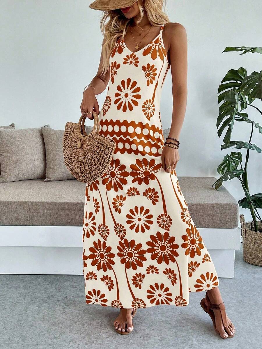Breezaya Women's Casual Vacation Bohemian Style Dress Mensa