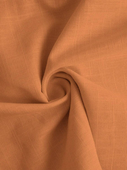 Arabella Classic Collared Button Down Long Sleeve Cotton Shirt - Orange