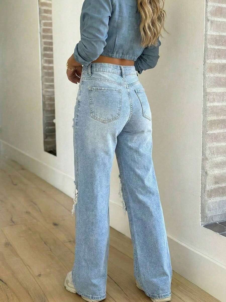 Chelsea Mid Rise Loose Straight Leg Boyfriend Jeans