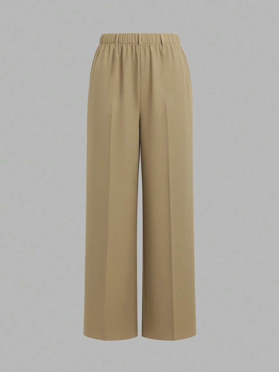 Marcella Tailored High Waist Straight Leg Trousers - Khaki