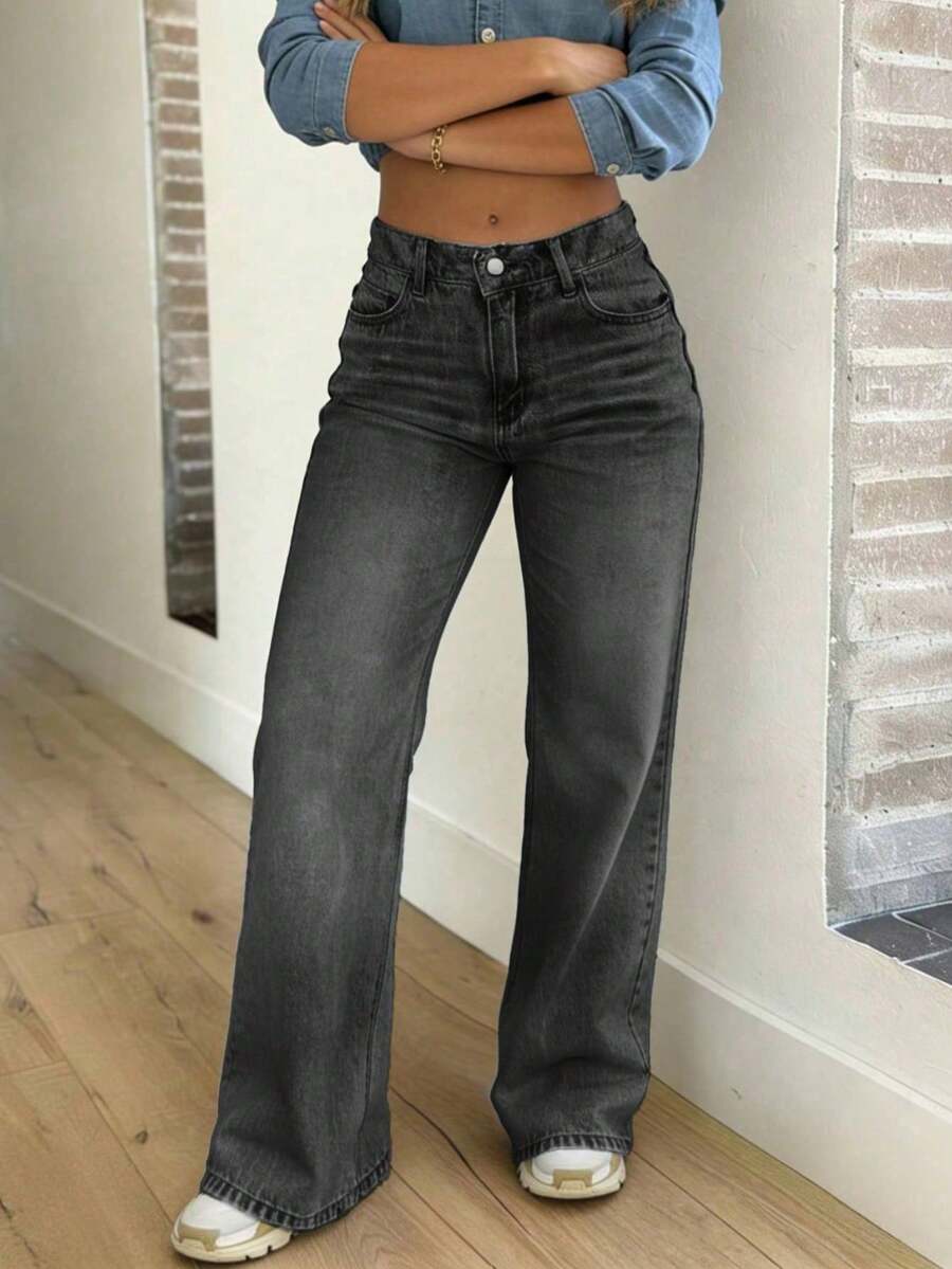 Chelsea Mid Rise Loose Straight Leg Boyfriend Jeans