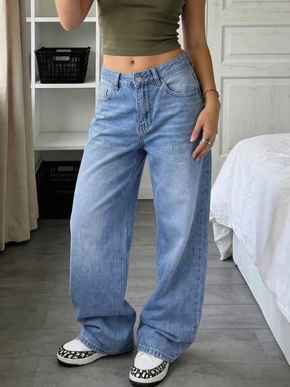 Chelsea Mid Rise Loose Straight Leg Boyfriend Jeans