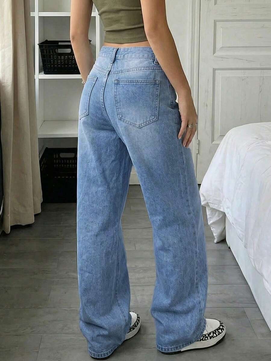 Chelsea Mid Rise Loose Straight Leg Boyfriend Jeans