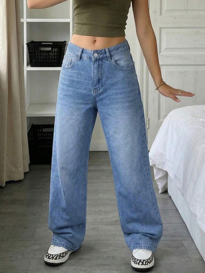 Chelsea Mid Rise Loose Straight Leg Boyfriend Jeans