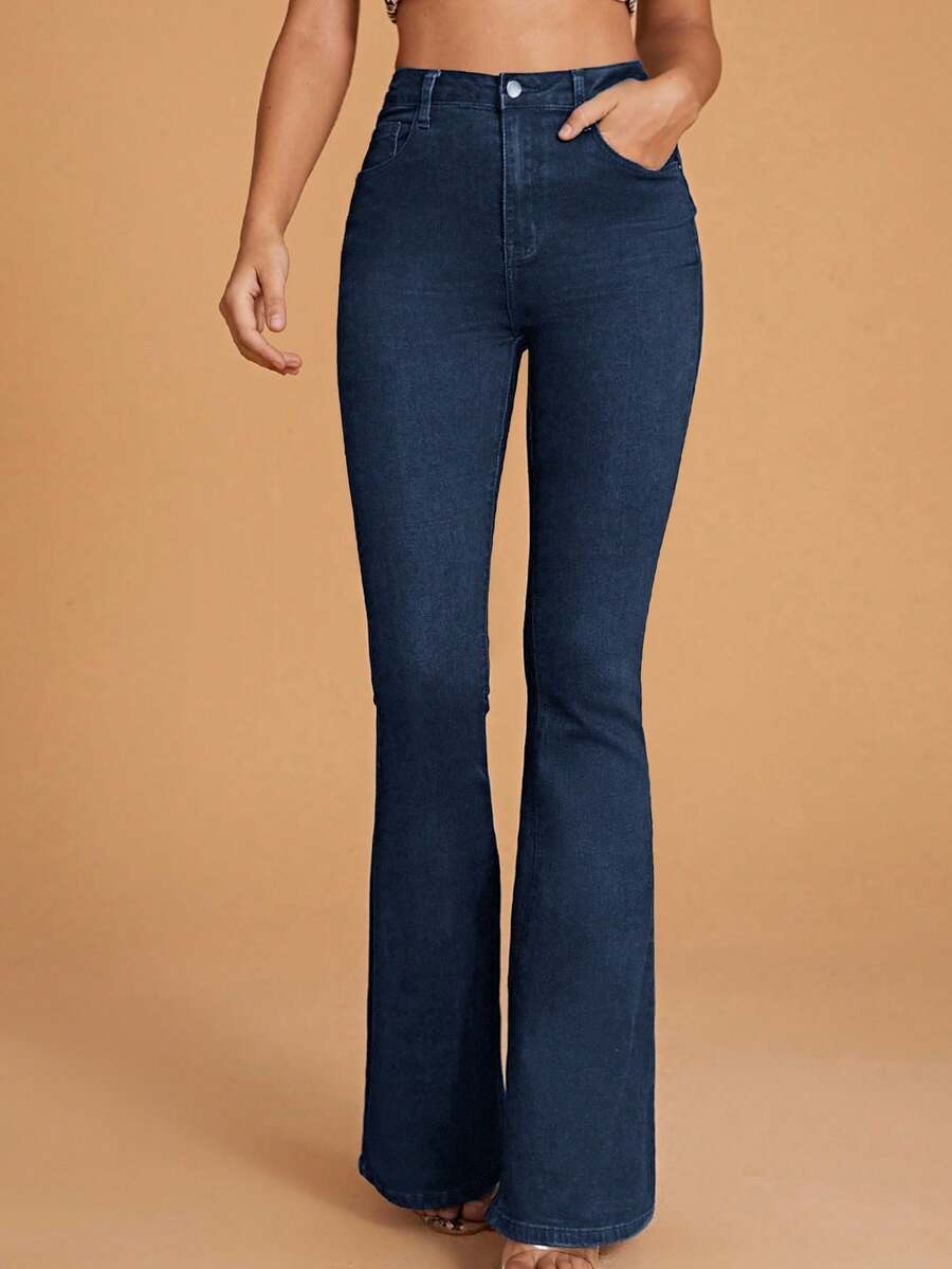 Annapolis High Waist Flare Leg Jeans with Pockets