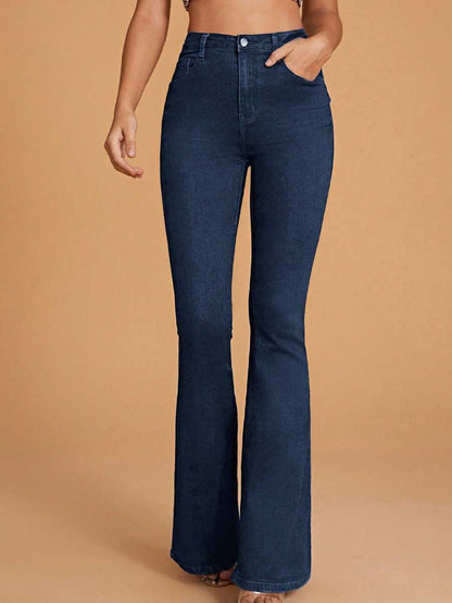 Annapolis High Waist Flare Leg Jeans with Pockets