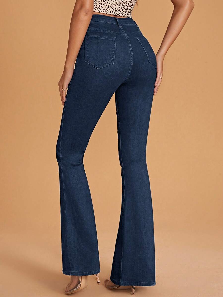 Annapolis High Waist Flare Leg Jeans with Pockets