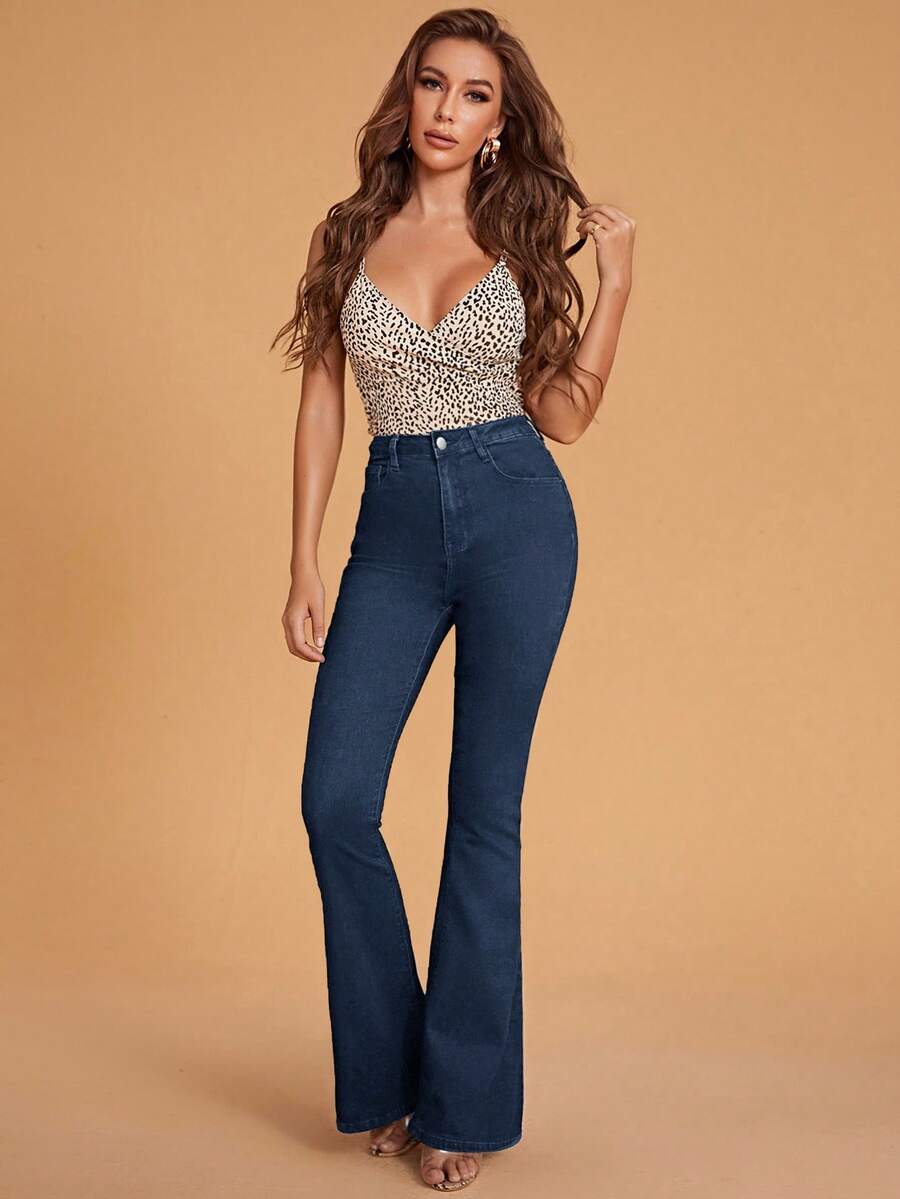 Annapolis High Waist Flare Leg Jeans with Pockets
