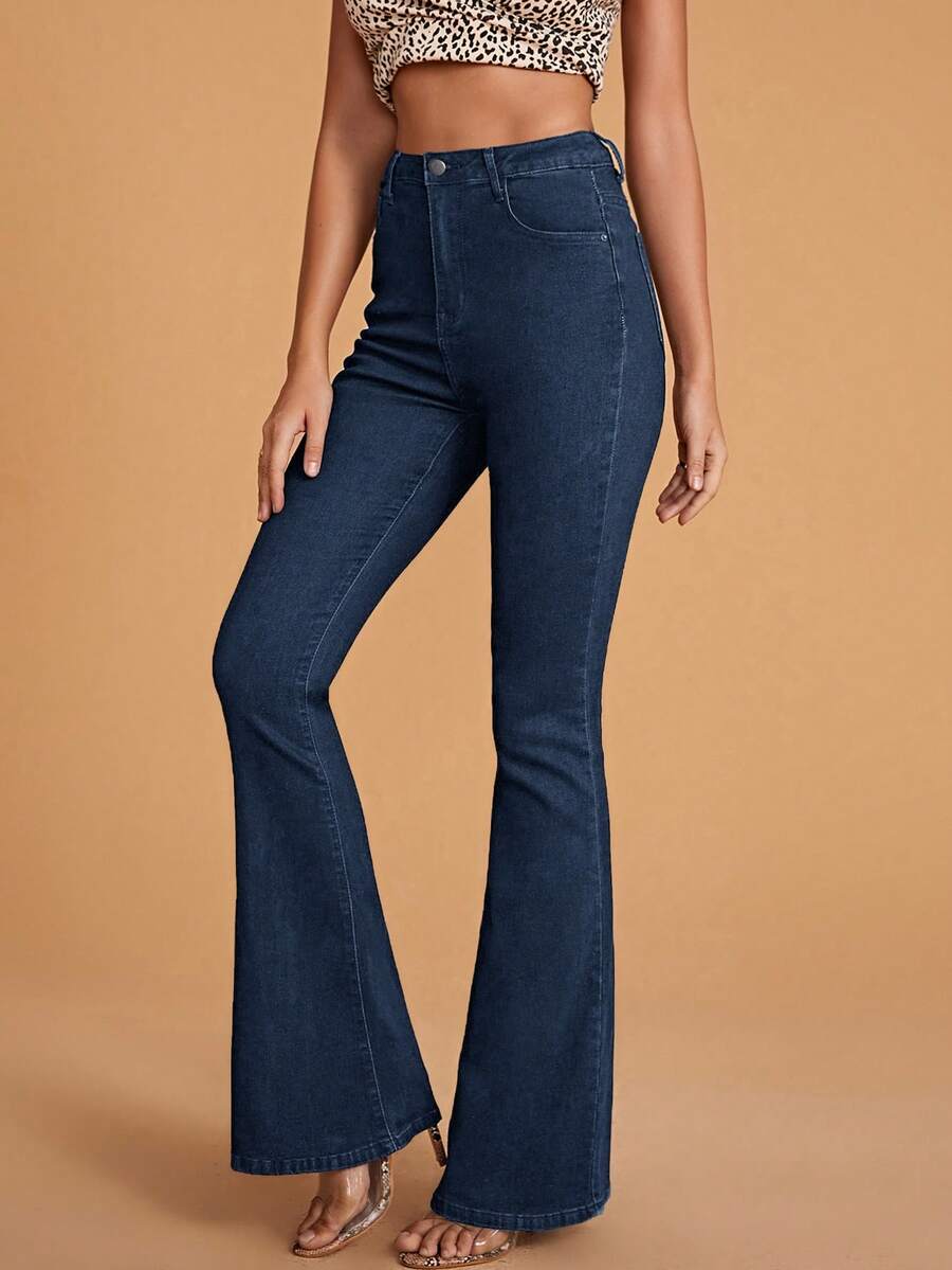 Annapolis High Waist Flare Leg Jeans with Pockets