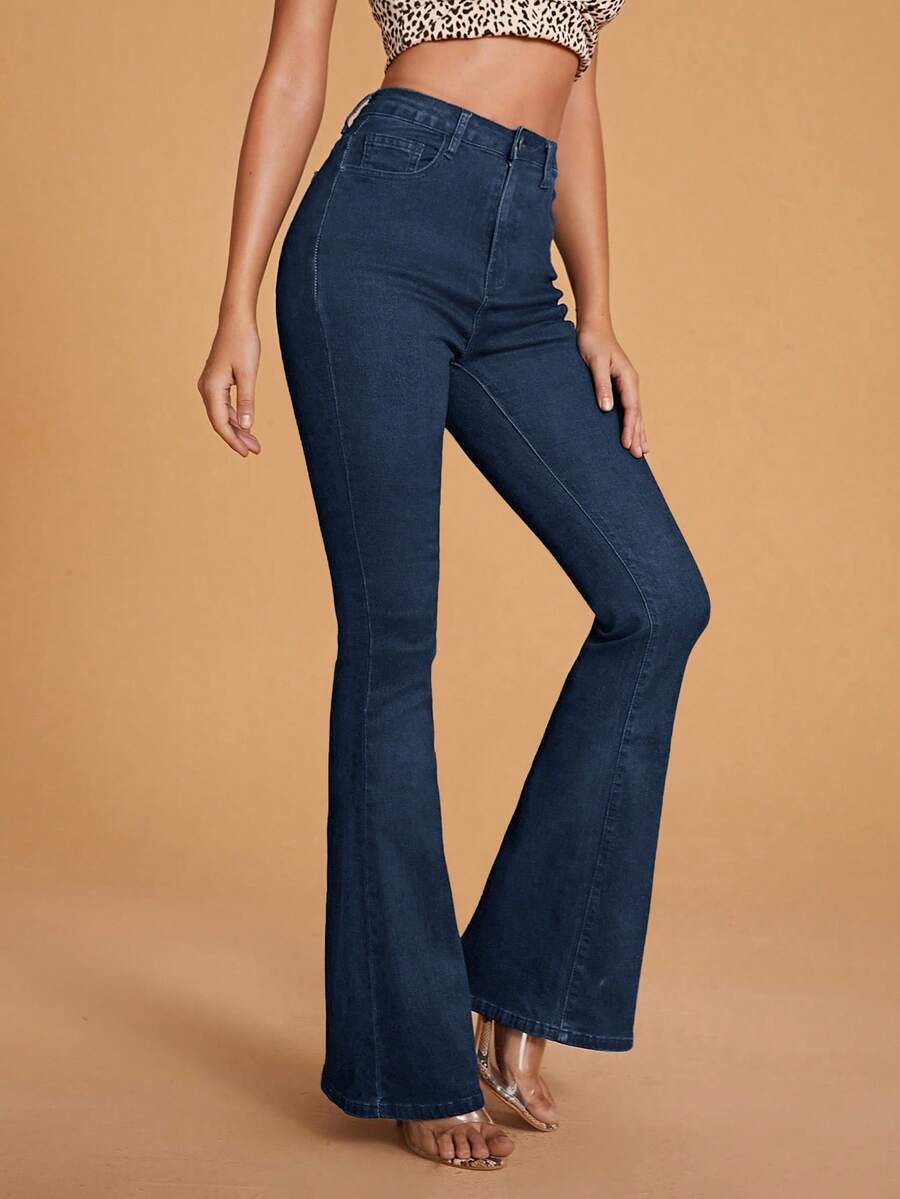 Annapolis High Waist Flare Leg Jeans with Pockets