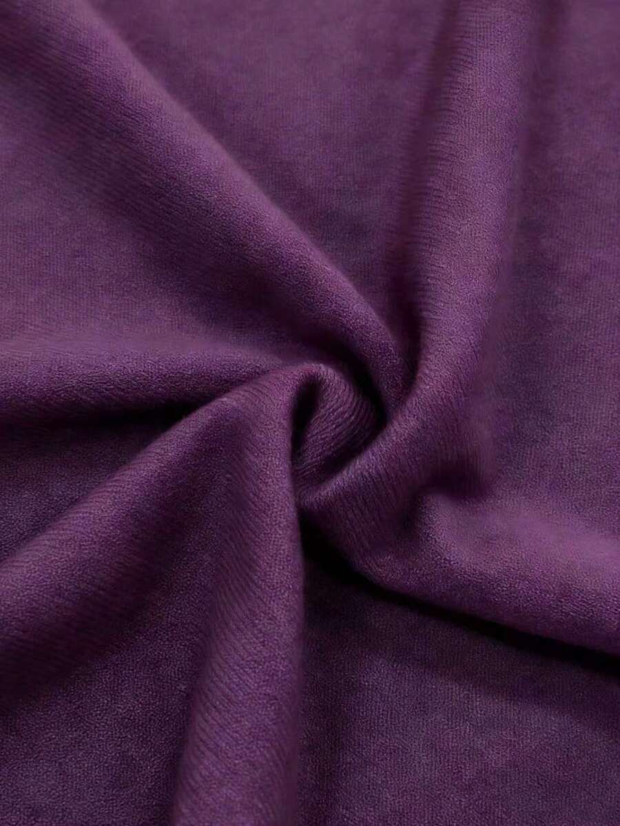 Women's Fine Rib Knit Short Sleeve Top, Fitted Stretch Tee for Layering and Work - Mauve Purple