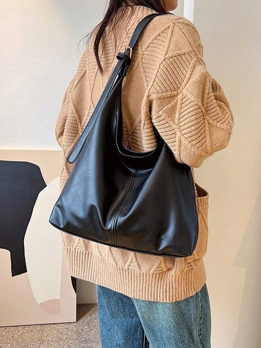 Savannah Large Slouchy Hobo Shoulder Bag with Top Handle