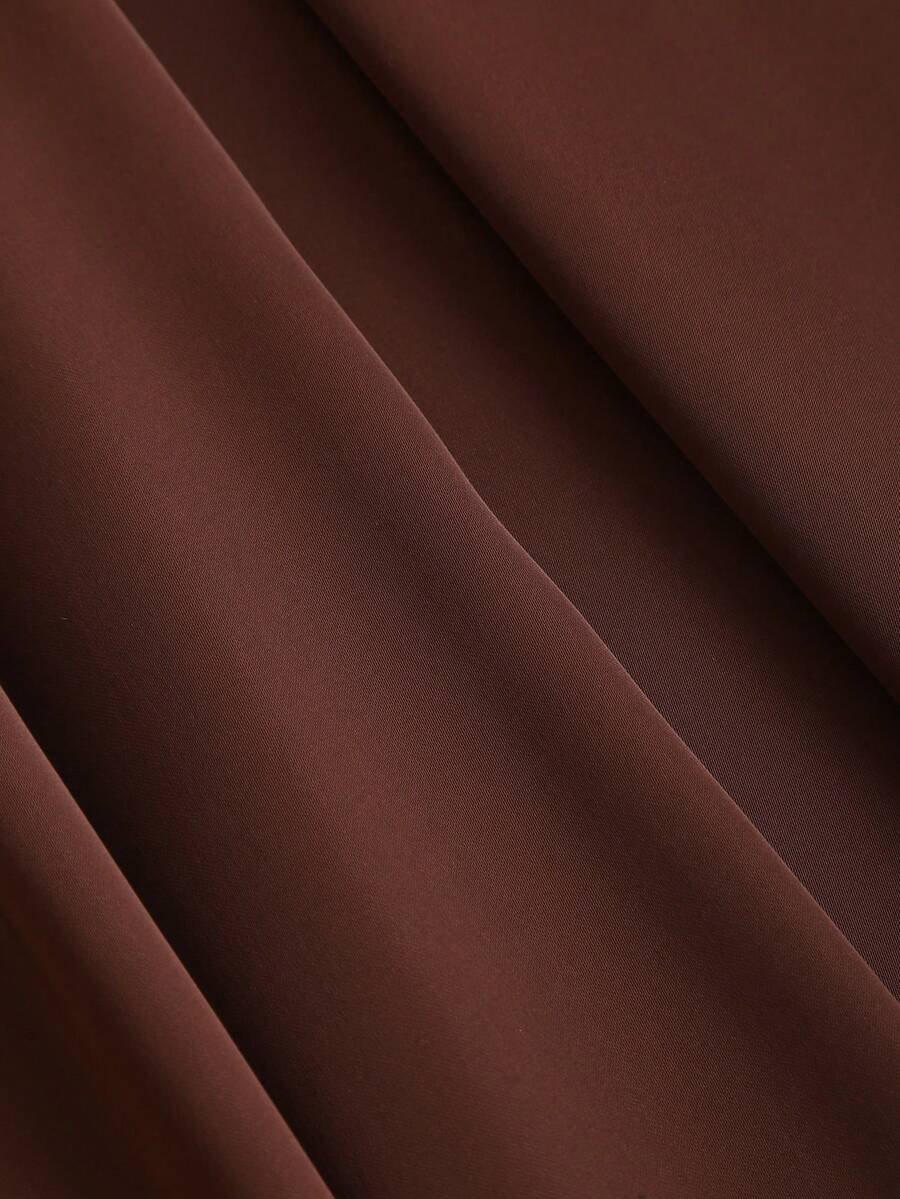 Katya Pleated Wide Leg Pants Tailored High Rise Trousers - Chocolate Brown