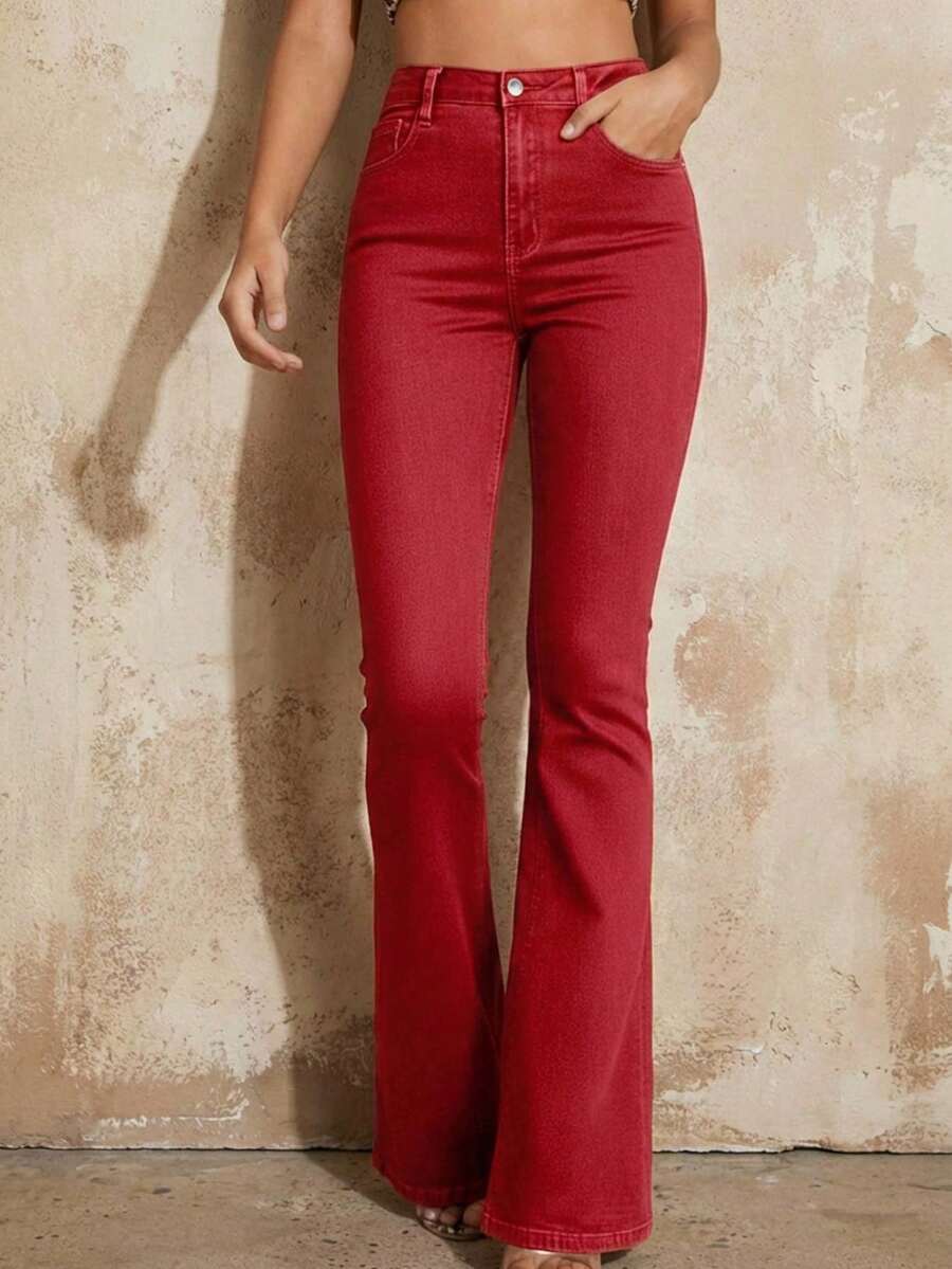 Annapolis High Waist Flare Leg Jeans with Pockets