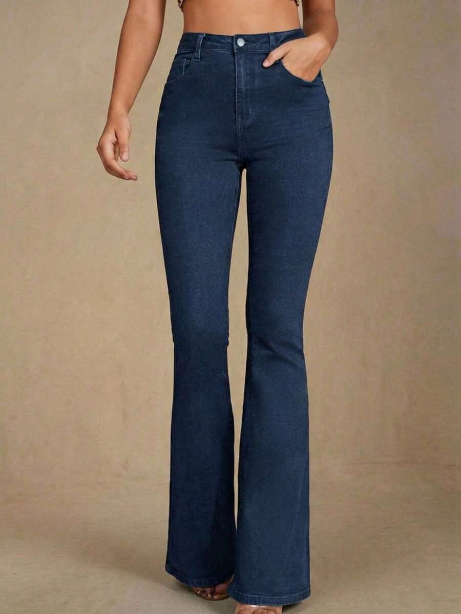 Annapolis High Waist Flare Leg Jeans with Pockets