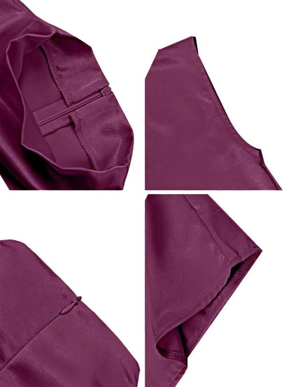Women's Satin Cowl Neck Sleeveless Blouse, Silky Shell Top for Work and Evening - Black