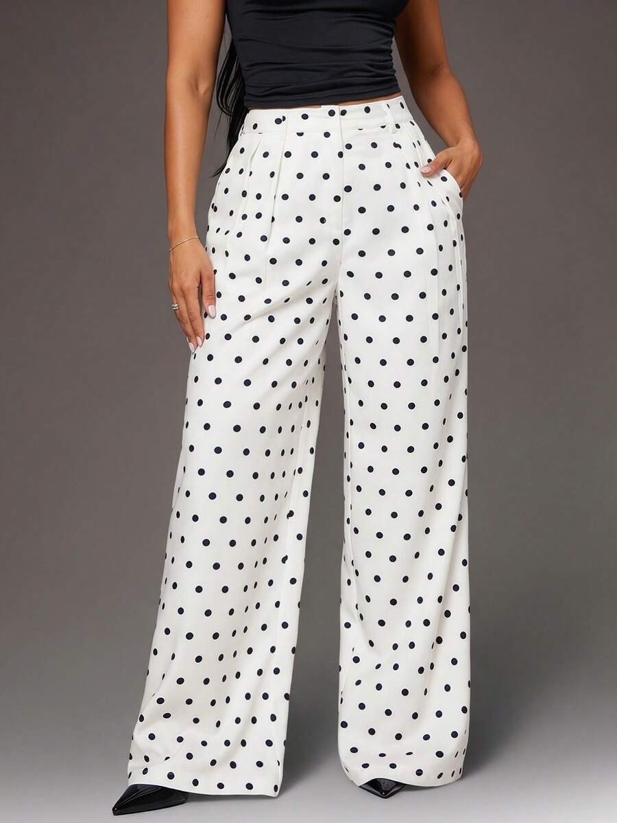 Bernadette High Waisted Wide Leg Tailored Trousers - White