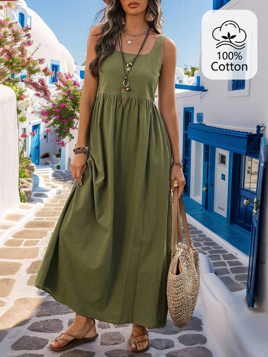 Wandoria Solid Color Sleeveless Tank Dress For Women Maxi Women Outfit Mensa