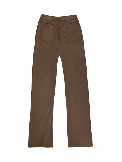 Durango High Waist Faux Leather Straight Leg Pants