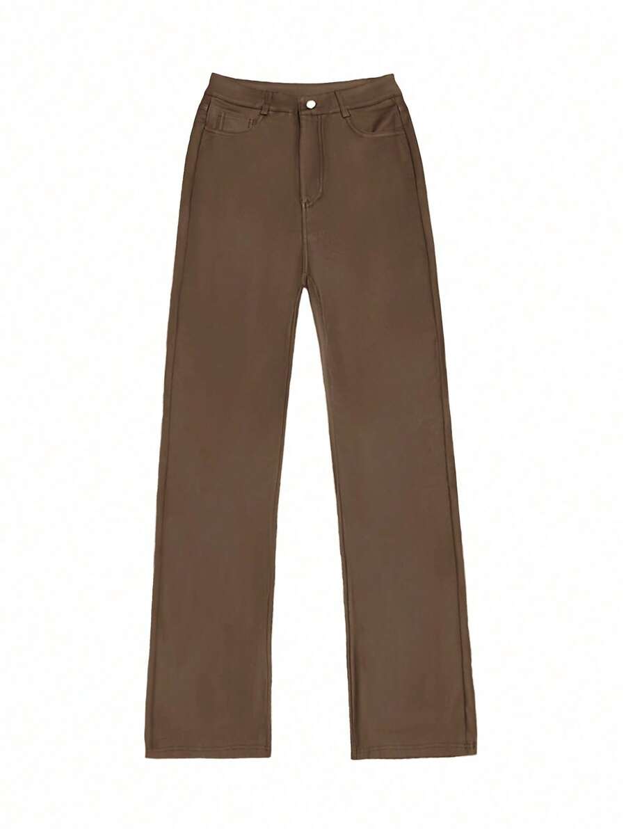 Durango High Waist Faux Leather Straight Leg Pants