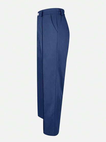 Honora High Waist Seamed Straight Leg Trousers - Royal Blue