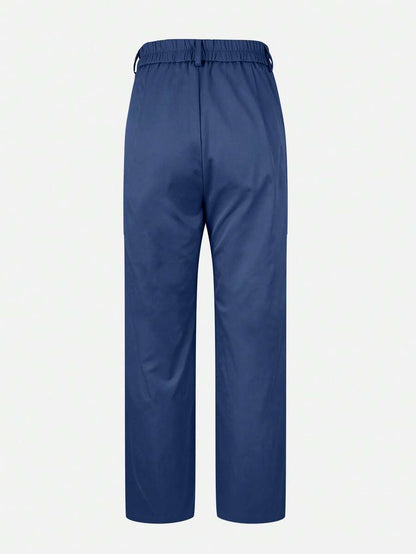 Honora High Waist Seamed Straight Leg Trousers - Royal Blue