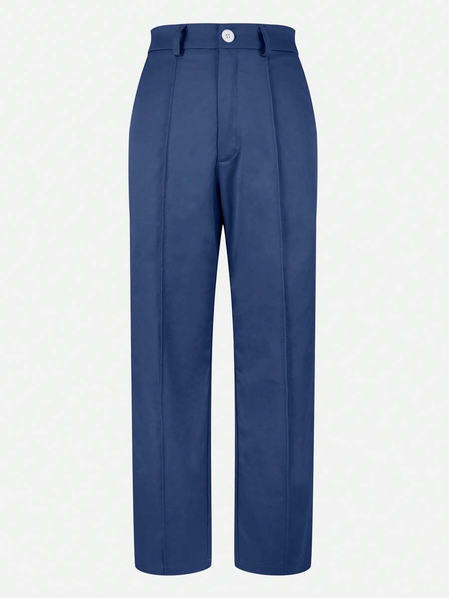 Honora High Waist Seamed Straight Leg Trousers - Royal Blue