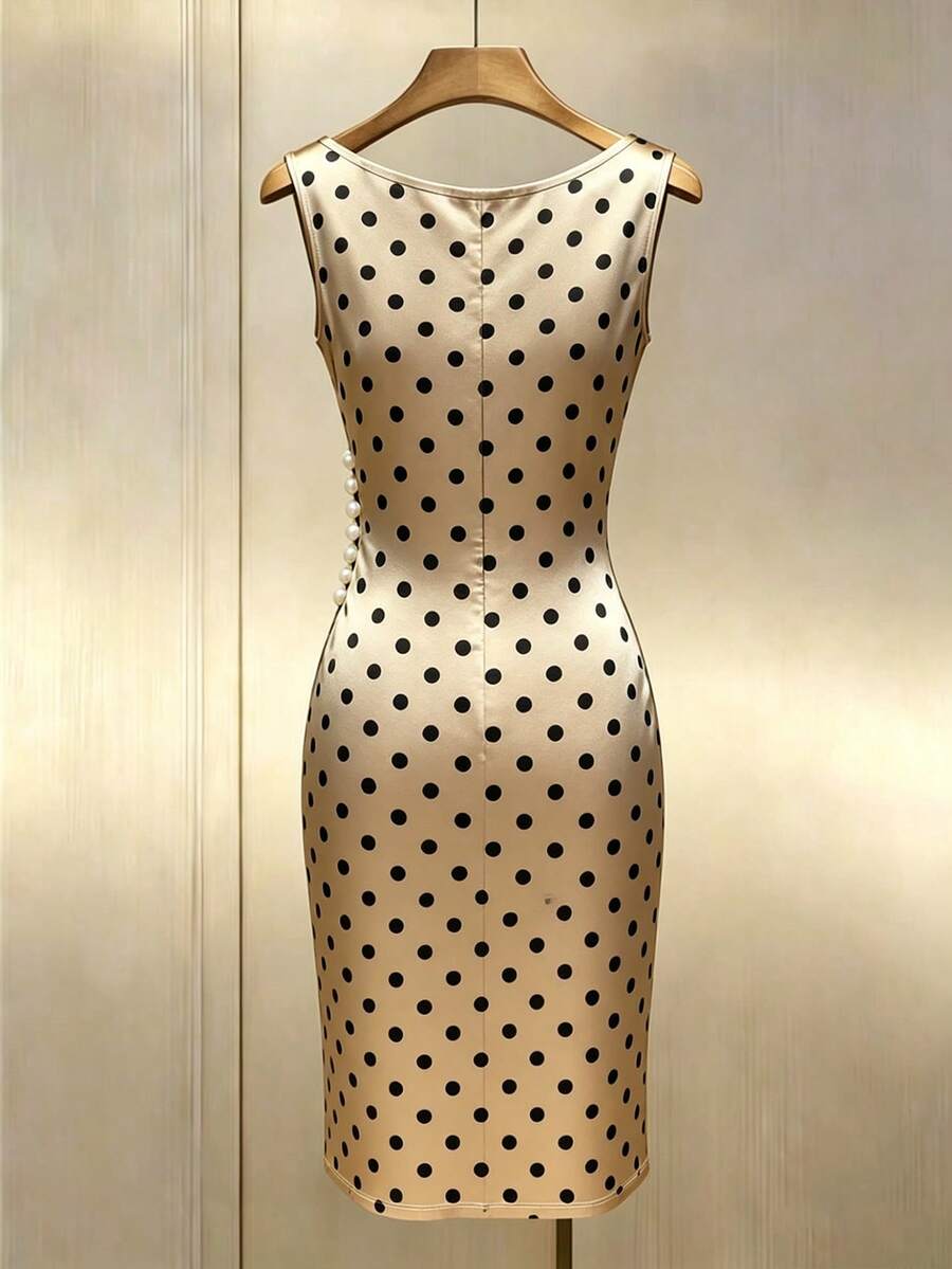 Women's Satin Cowl Neck Midi Dress, Ruched Silky Dress for Wedding Guest and Evening - Champagne