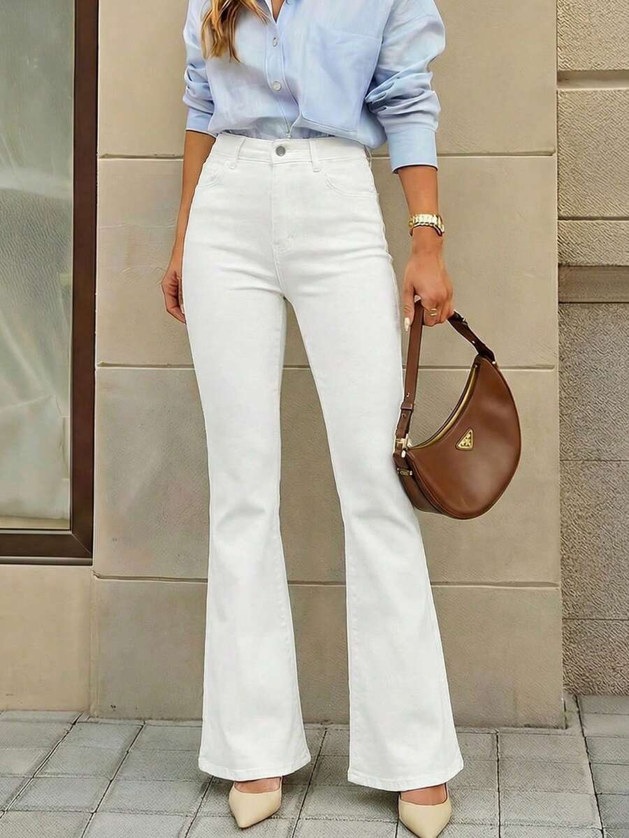 Annapolis High Waist Flare Leg Jeans with Pockets