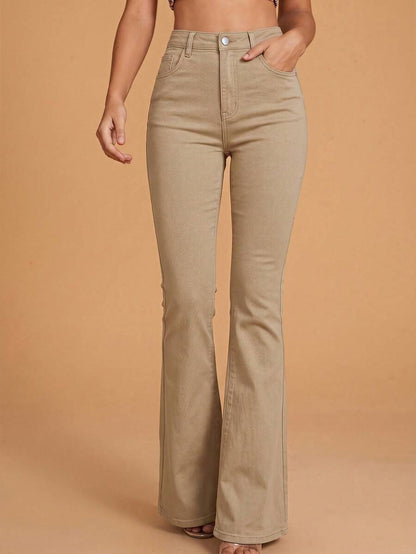 Annapolis High Waist Flare Leg Jeans with Pockets