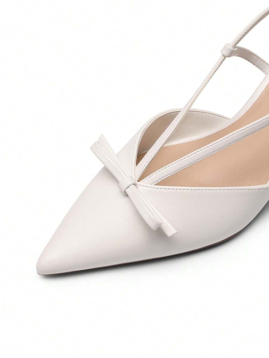 Women's Pointed Toe Slingback Kitten Heel Pumps, 2.36 Inch Buckle Strap Dress Shoes for Work and Wedding Guest