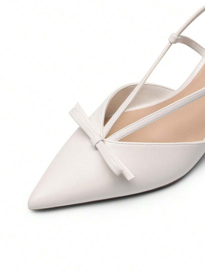 Women's Pointed Toe Slingback Kitten Heel Pumps, 2.36 Inch Buckle Strap Dress Shoes for Work and Wedding Guest
