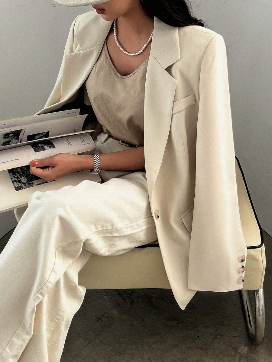 Pimlico Oversized Single Button Notch Lapel Blazer