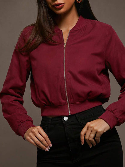 Steamboat Zip Up Bomber Jacket with Ribbed Trim