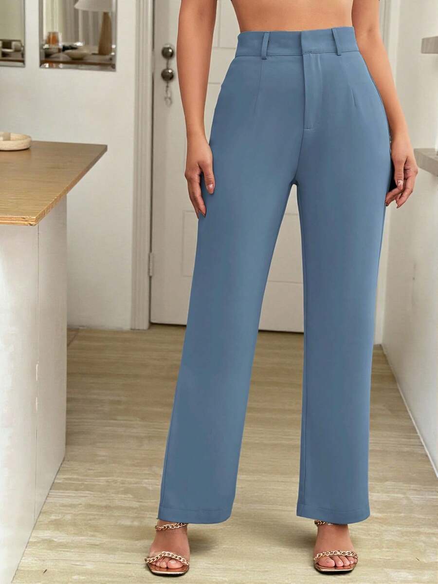 Women's High Waisted Flare Trousers, Tailored Dress Pants for Work Office - Black