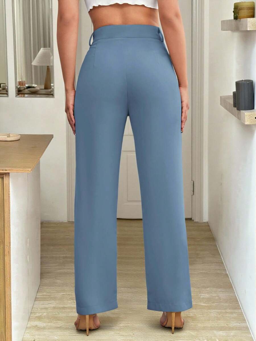 Women's High Waisted Flare Trousers, Tailored Dress Pants for Work Office - Black